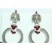 Handmade 925 Sterling Silver Earrings with Red Onyx Stones & Peacock Figure